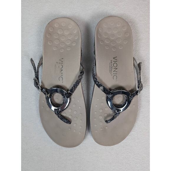 Vionic Women's Sandals Karina Thong Slip-On Adjustable Leather strap Size 9‎ - Picture 3 of 8